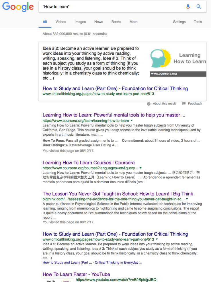 Google - How to learn